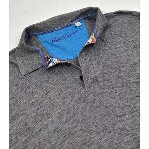 Robert Graham Men's XL Gray Classic Fit Cotton Short Sleeve Polo